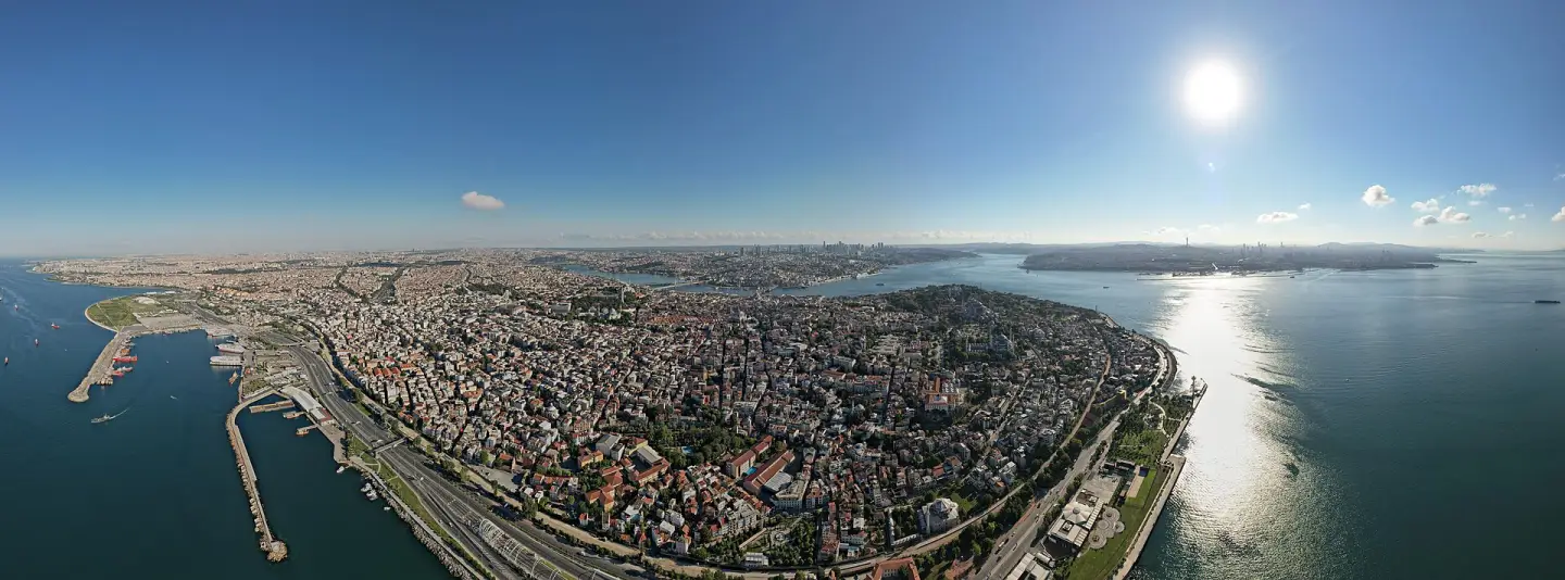 Panorama of Istanbul across the Bosphorus, Turkey